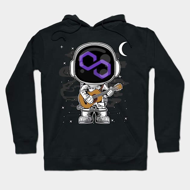 Astronaut Guitar Polygon Matic Coin To The Moon Crypto Token Cryptocurrency Blockchain Wallet Birthday Gift For Men Women Kids Hoodie by Thingking About